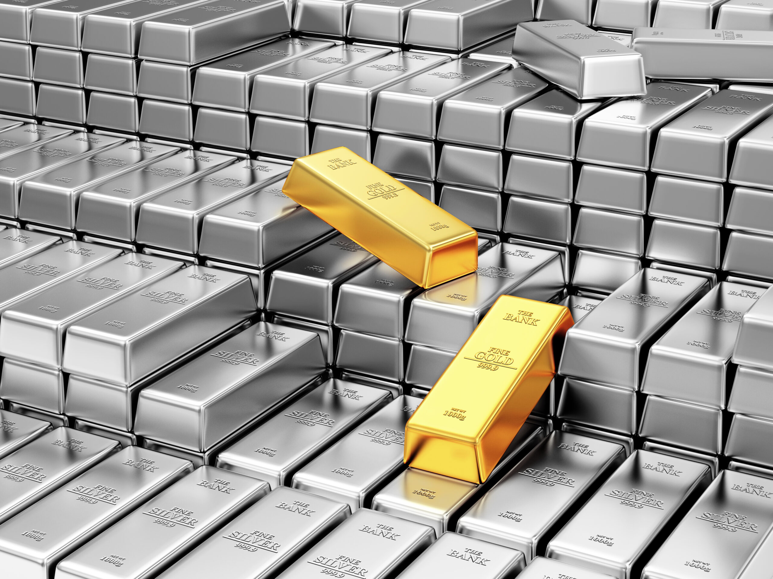 stack-silver-golden-bars-bank-vault